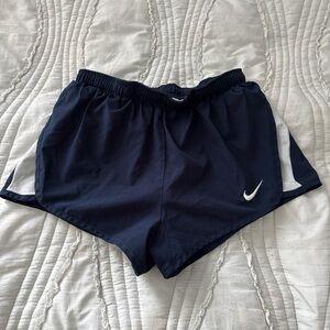 Nike Blue and White Athletic Shorts with Elastic Waistband